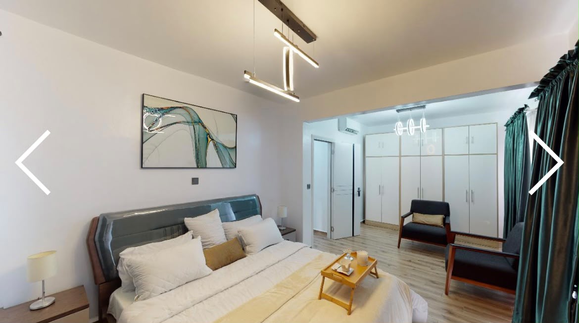 Rendering of a master bedroom with fitted wardrobes